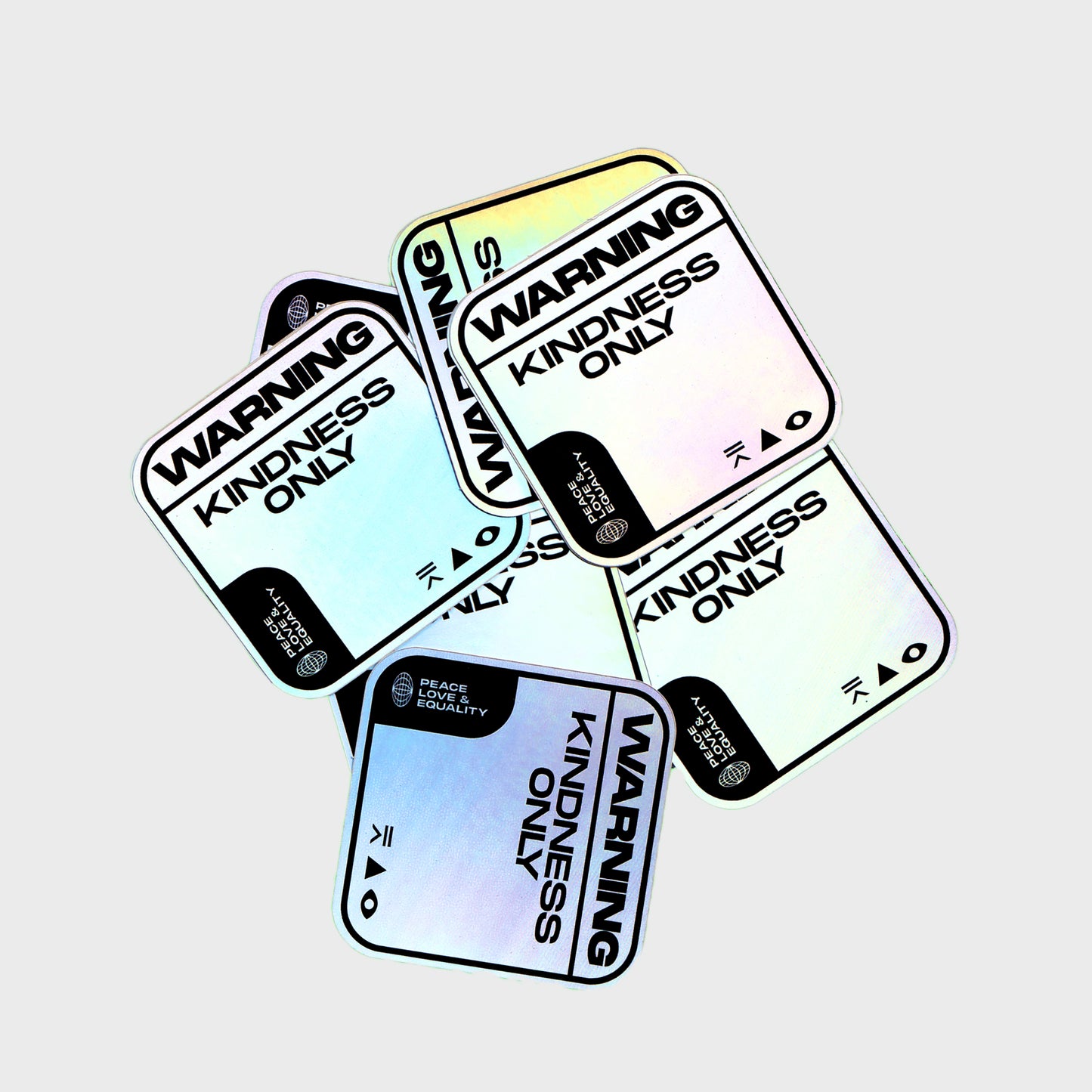 Holographic Kindness Only Sticker (10 Pack)
