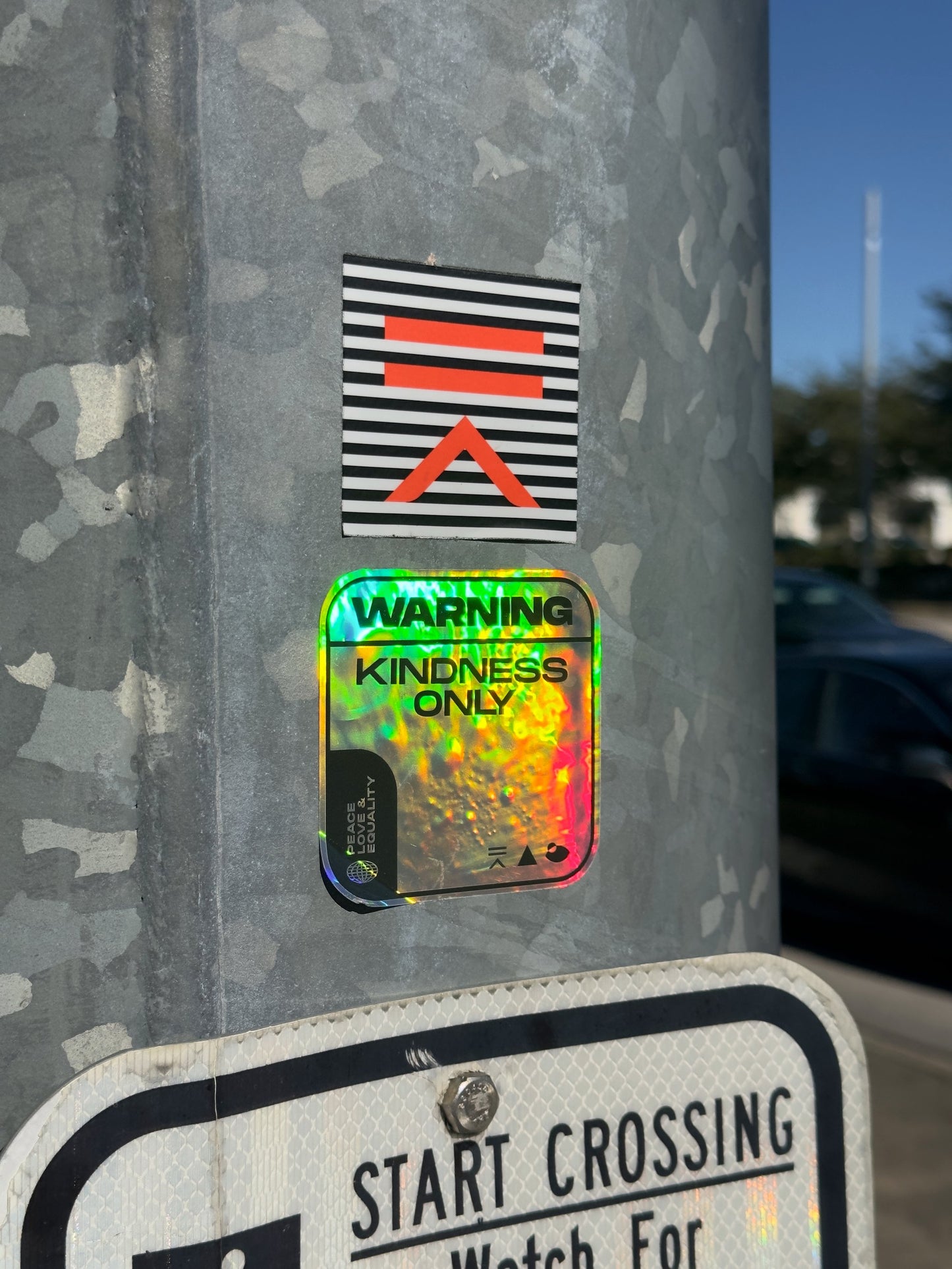Holographic Kindness Only Sticker (10 Pack)